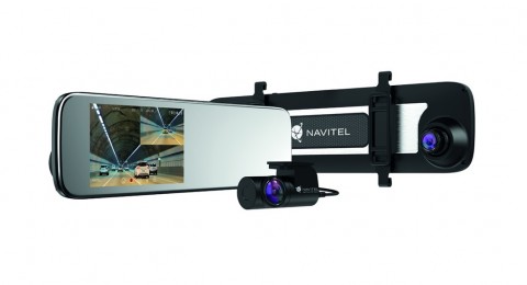 Automobilinis vaizdo registratorius 5" su veidrodėliu, GPS, galinio vaizdo kamera ir naktiniu režimu MR450 Navitel